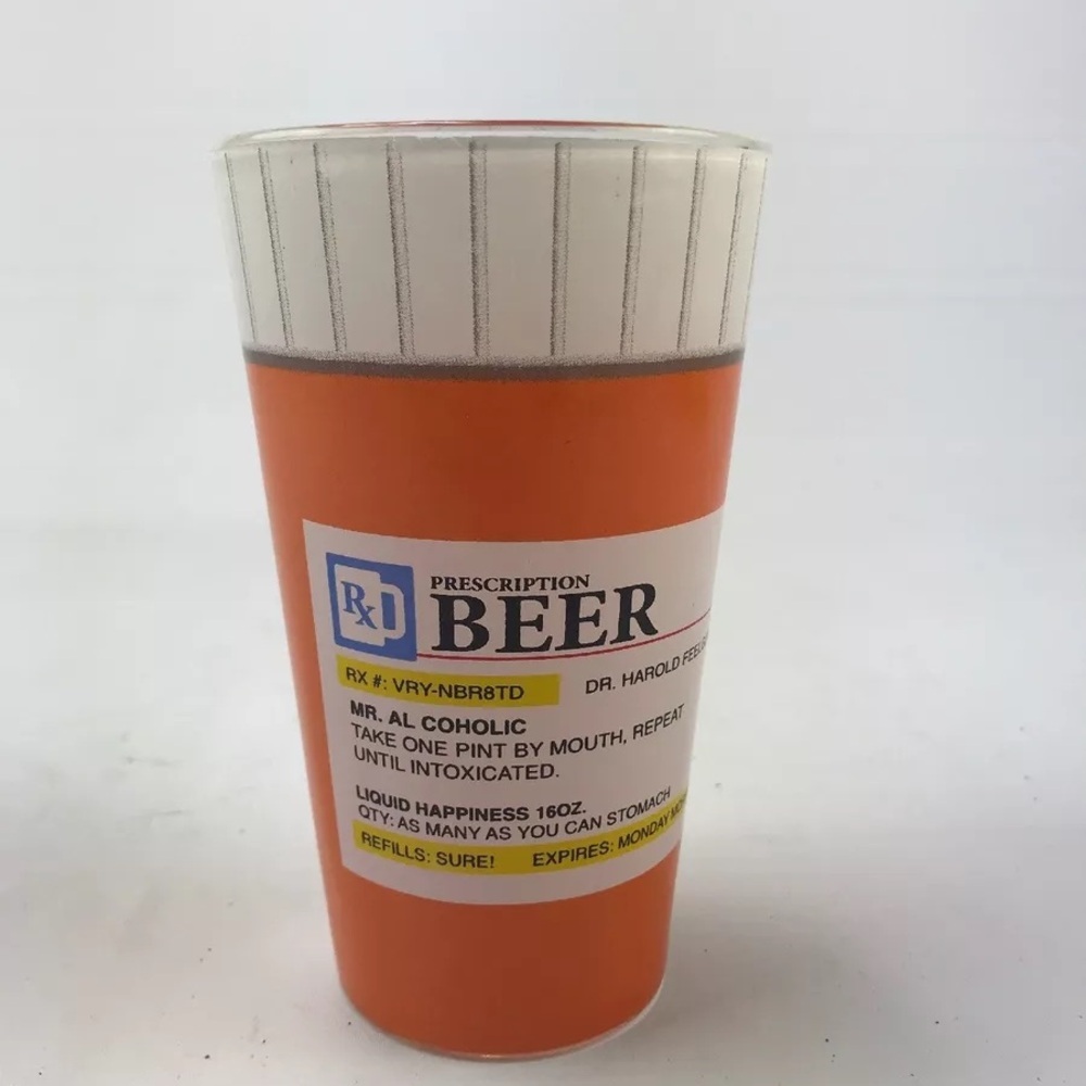 🔥🔥Prescription Pint Beer Glass Cup 16oz. by Big Mouth Toys